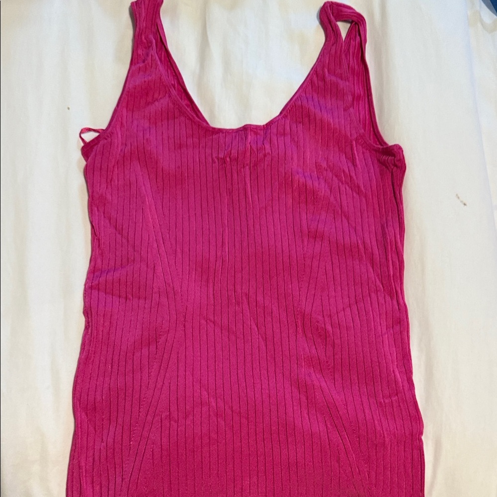 Ted Baker Fuchsia Ribbed Tank Top